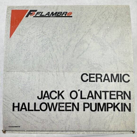Vintage 1988 Flambro Ceramic Jack OLantern Pumpkin Tealight Candle Holder #1542A - Picture 16 of 16